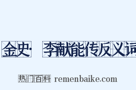 金史·李献能传反义词是什么意思的图片